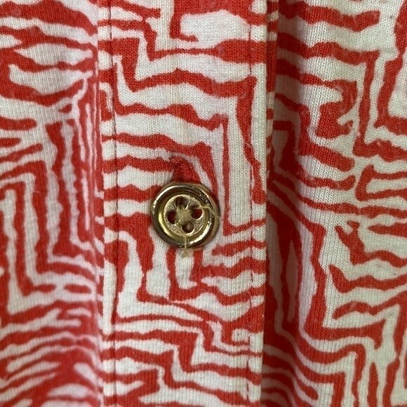 Talbots Leopard Tie-Waist Button Front Midi Shirt Dress 3/4 Sleeve Viscose Coral - Picture 9 of 16